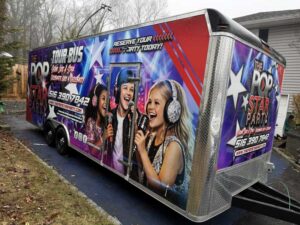The pop star party tour bus.